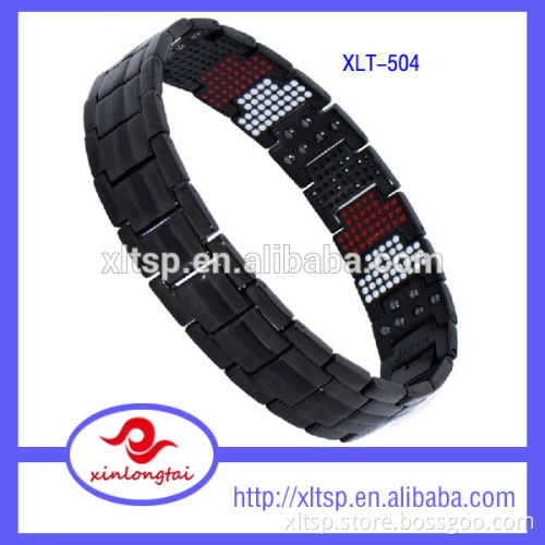 Hot sales stainless steel titanium black therapy magnetic bracelet
